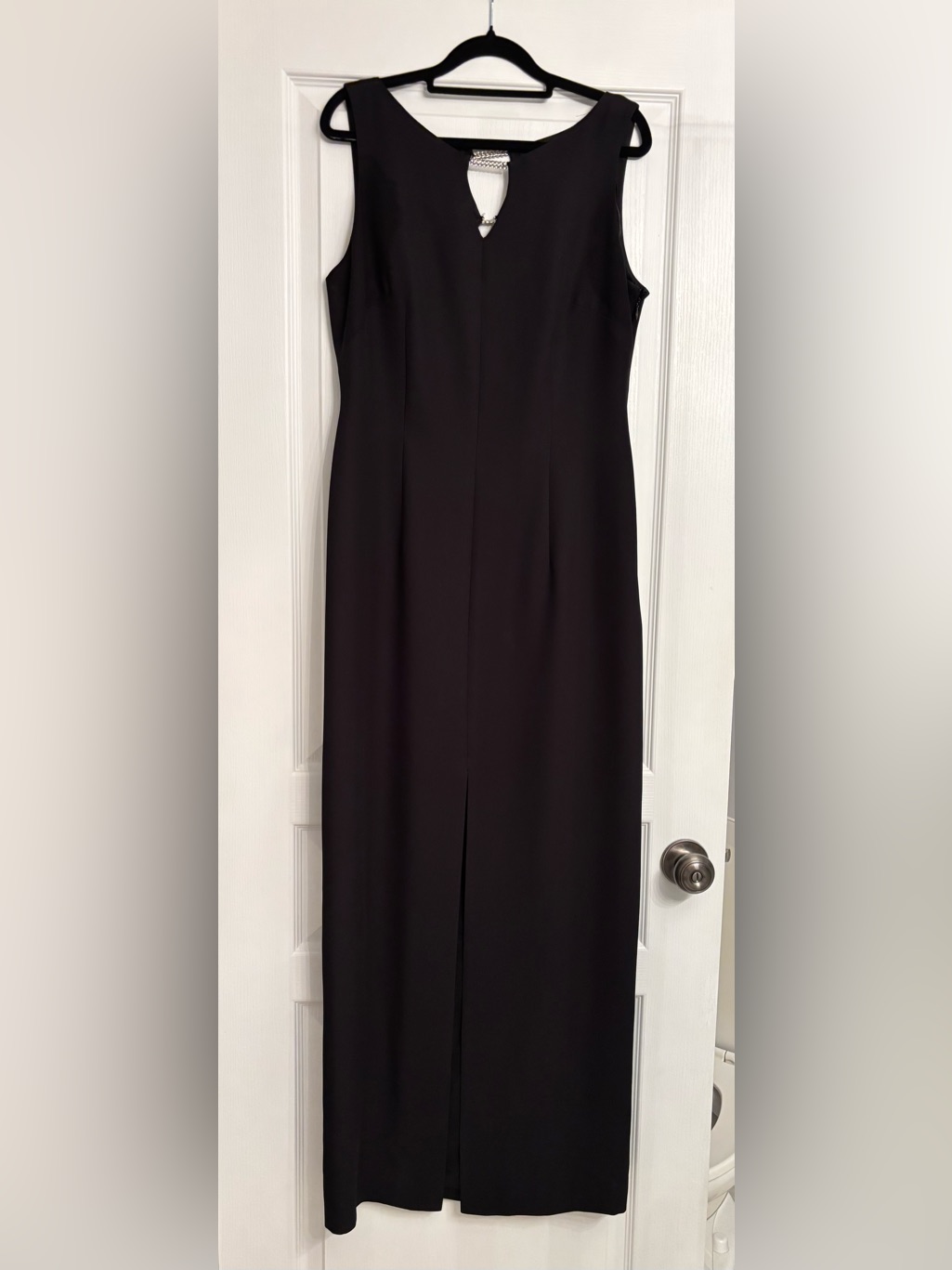 Liz Claiborne Black Formal Sleeveless Maxi Dress With Front Slit
